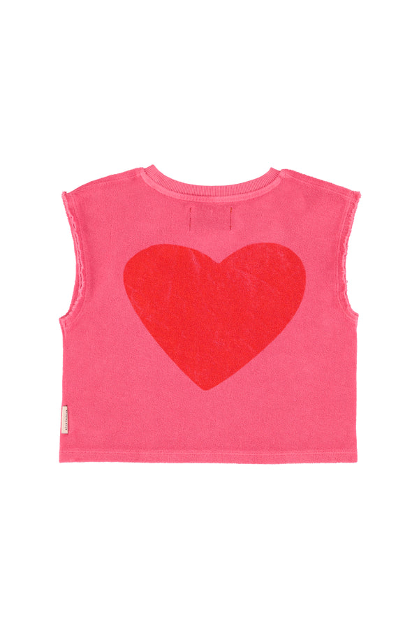 sleeveless top "amour" print