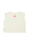 sleeveless t-shirt apple print