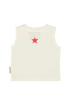 sleeveless t-shirt apple print