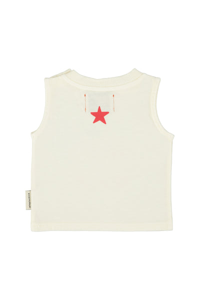 sleeveless t-shirt apple print
