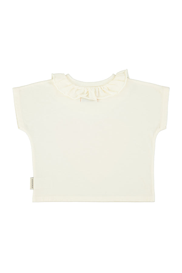 t'shirt w/ collar red heart print