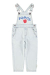 dungarees "peace" print