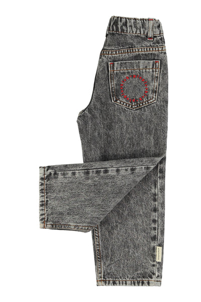 unisex trousers | washed black denim