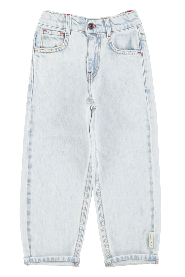 unisex trousers | washed light blue denim