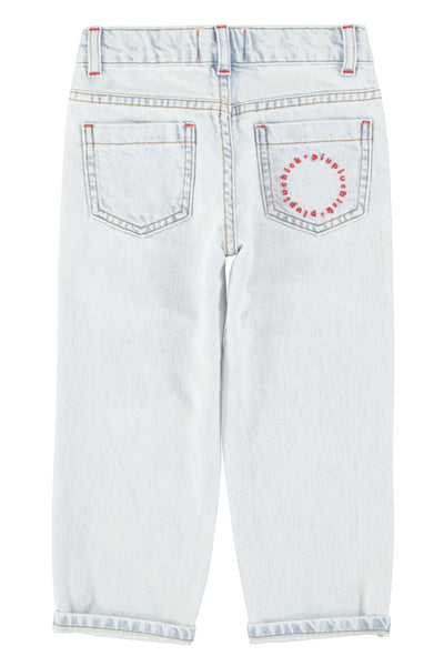 unisex trousers | washed light blue denim