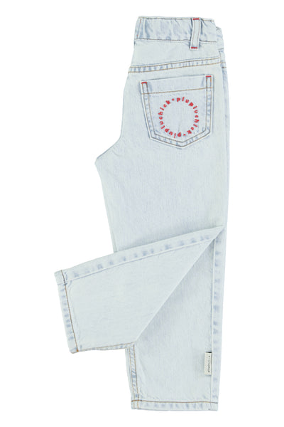 unisex trousers | washed light blue denim