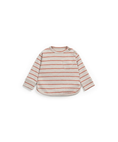 STRIPPED RIB FLAMÉ LS T-SHIRT