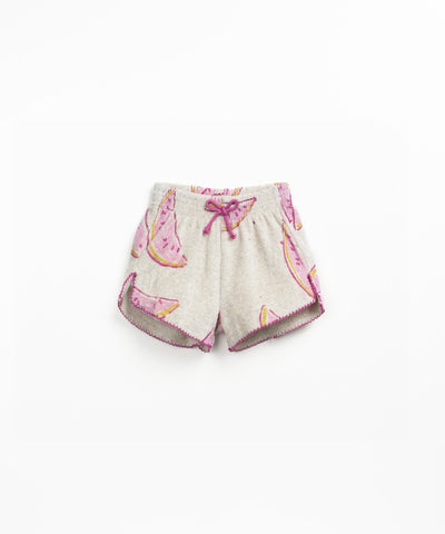 PRINTED PLUSH SHORTS