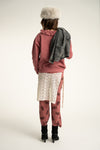 Sweatshirt w/ ruffled collar "wild at heart" print