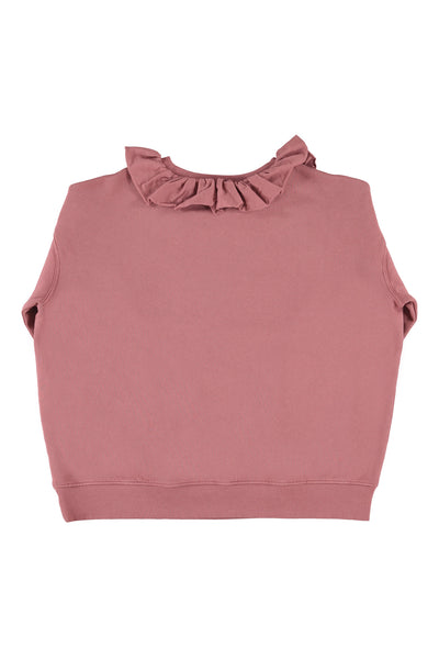 Sweatshirt w/ ruffled collar "wild at heart" print
