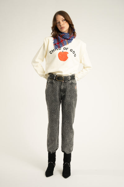 Shoulder pad sweatshirt "child of God" print