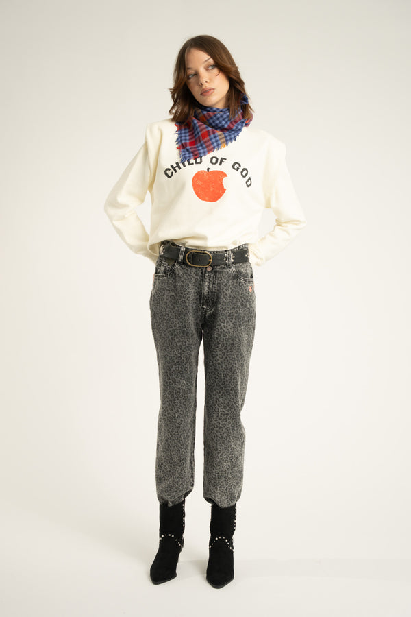 Shoulder pad sweatshirt "child of God" print