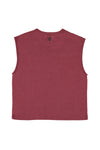 Sleeveless t-shirt w/ round neck i'm innocent" print