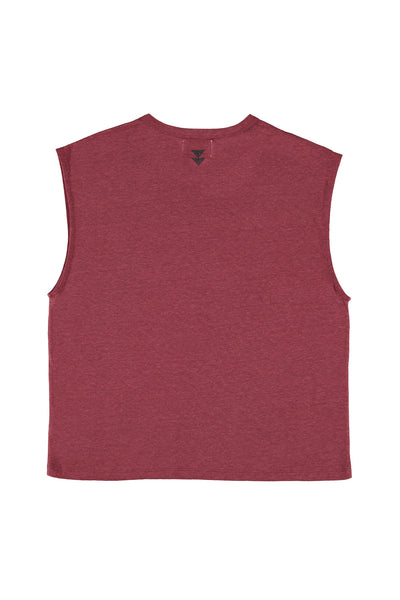 Sleeveless t-shirt w/ round neck i'm innocent" print