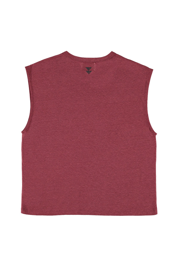 Sleeveless t-shirt w/ round neck i'm innocent" print