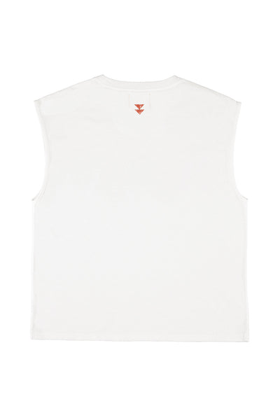 Sleeveless t-shirt w/ round neck "lover" print