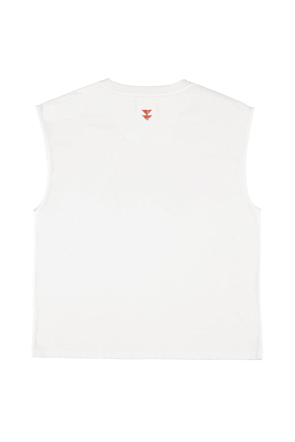 Sleeveless t-shirt w/ round neck "lover" print