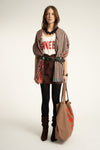 Sleeveless top w/ v-neck "sweet" print