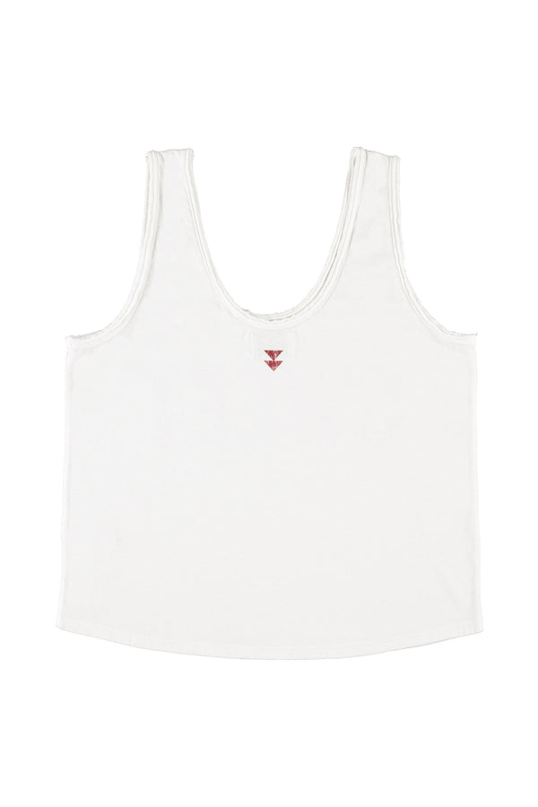 Sleeveless top w/ v-neck "sweet" print