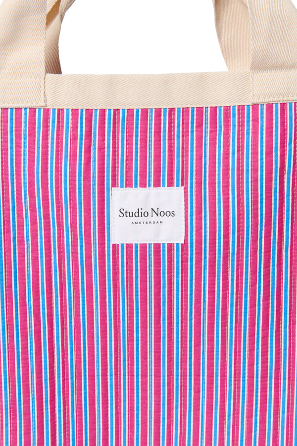 Poplin Striped Beach Bag