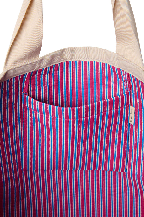 Poplin Striped Beach Bag
