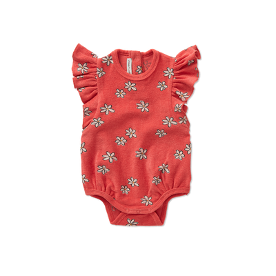 Ruffle romper daisies print
