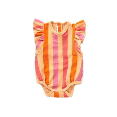 Ruffle romper stripes