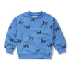 Sweatshirt pocket dogs print blue