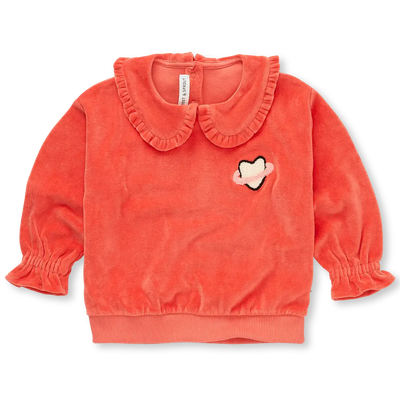 Sweatshirt velvet ruffle collar