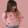 BELLE knit w. embroidered hearts