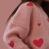 BELLE knit w. embroidered hearts