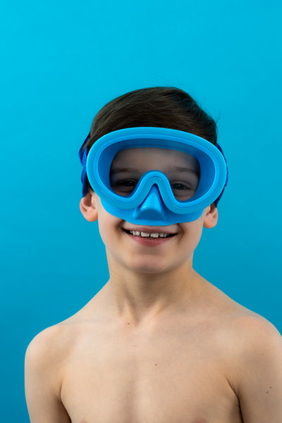Blue Mask + Solid Blue Headband