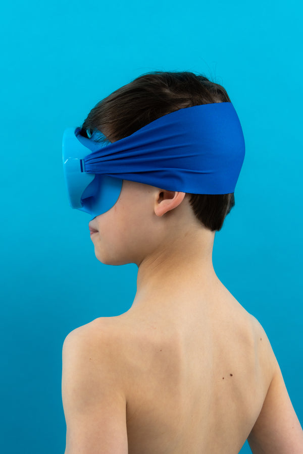 Blue Mask + Solid Blue Headband