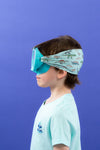 Turquoise Mask + Dinosaurs headband