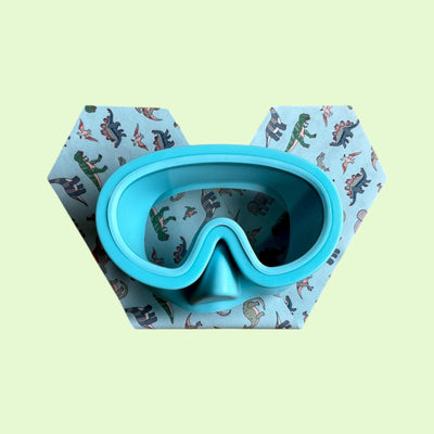 Turquoise Mask + Dinosaurs headband