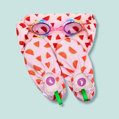Pack Watermelon Palm Beachies shoes x Waterplops Goggles